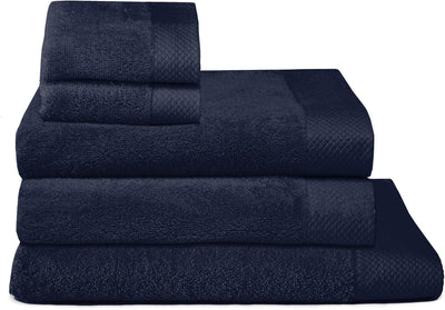 Seahorse combination set pure 5-piece bath textile set indigo (2xgd+2bd+1xdl)
