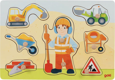 Goki Wooden Nick Puzzle Construction Watcher, 8st.