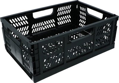 Dresco fietskrat - compact inklapbaar - voor voordrager bakkersrek of bagagedrager -17 liter - 43x29x16 cm - geperforeerde bodem
