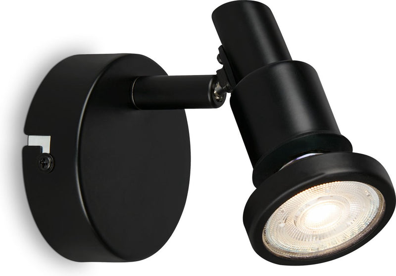Briloner – Iluminación LED para baño – Aplique con casquillo gu10 – Foco ip44 – Giratorio, inclinable – Negro – 4w