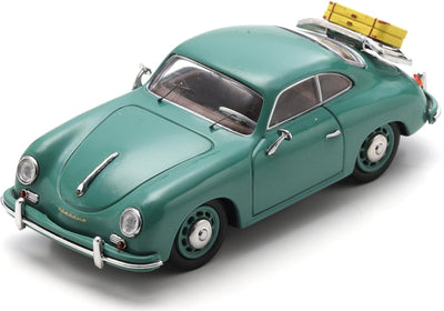 Schuco Porsche 356 coupe + luggage, mint green