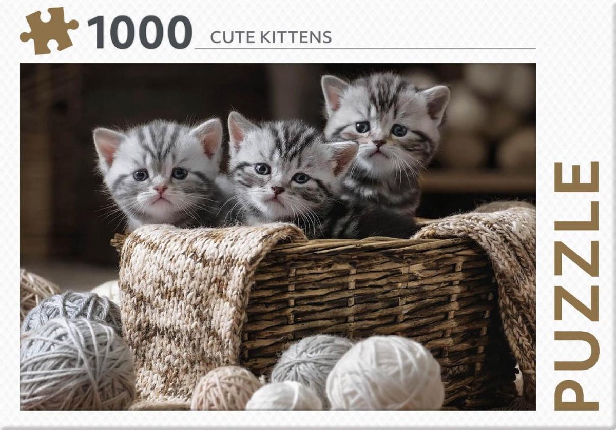 Puzzle Rebo - teneri gattini - 1000 pezzi - tema animali - da 12 anni