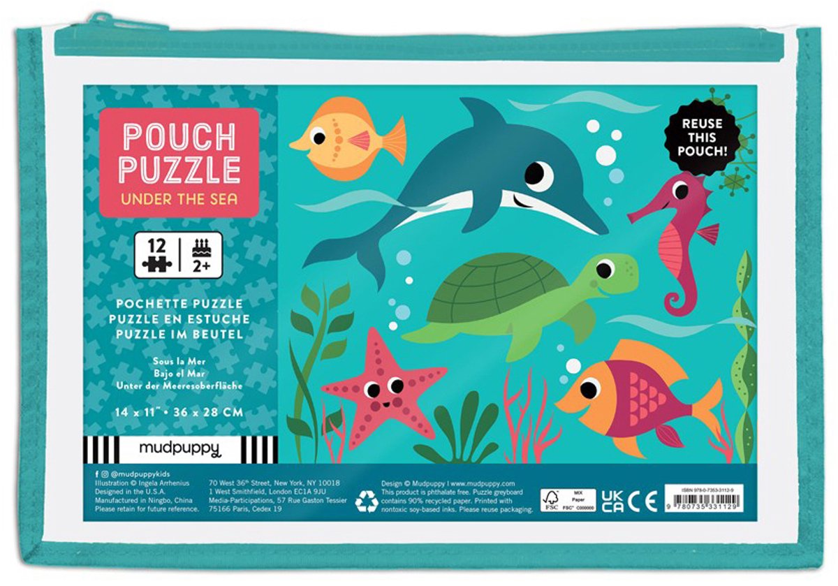 Puzzle Mudpuppy - subacqueo - 36x28 cm - 12 pezzi - 2 anni
