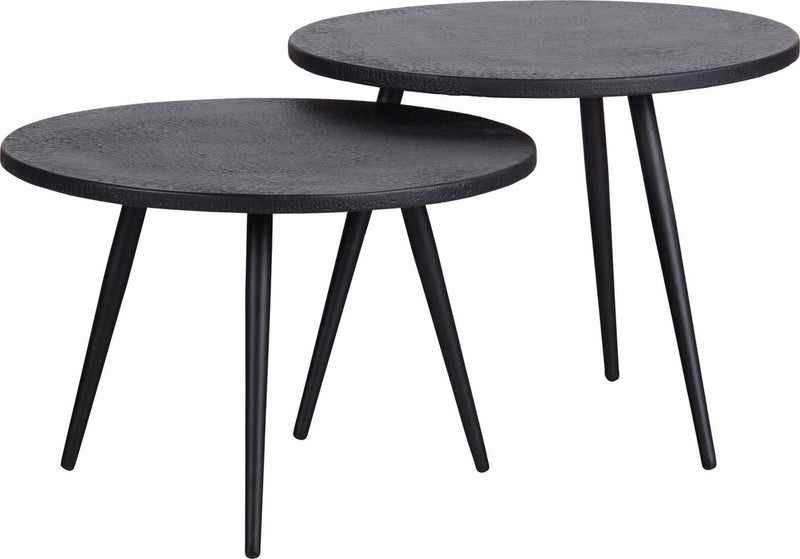 Tavolini Woood Suze - legno metallo - nero - set di 2