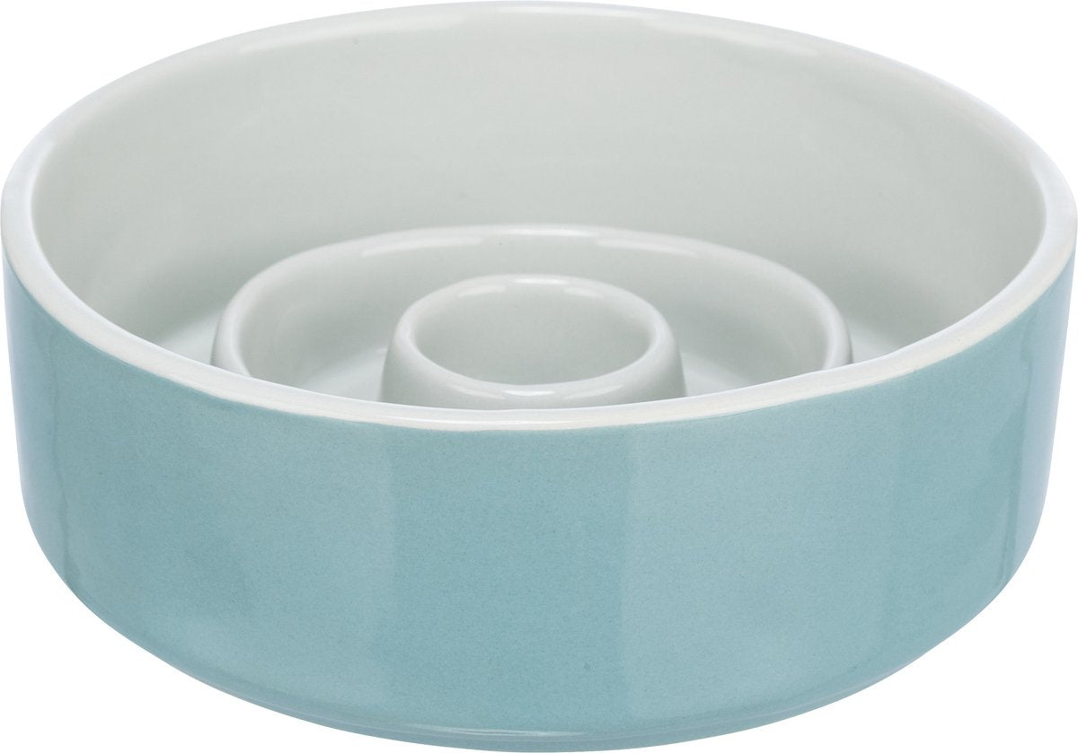 Trixie Food Bowl rallentante blu grigio ceramico