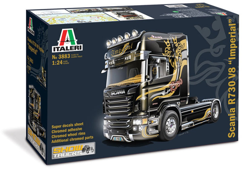Kit modello di semirimorchio camion Italeri Scania R730 V8 Topline “Imperial” 1:24