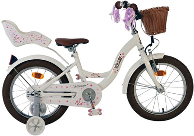 Vlatare Blossom per bambini ragazze in bicicletta da 16 pollici bianche