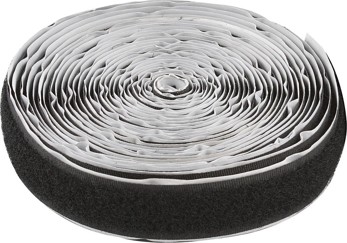 Creativ company Velcro hook and loop closure, self-adhesive, W: 20 mm, black, 5 m 1 roll