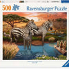 Ravensburger legpuzzel zebra's bij de drinkplaats, 500 stukjes