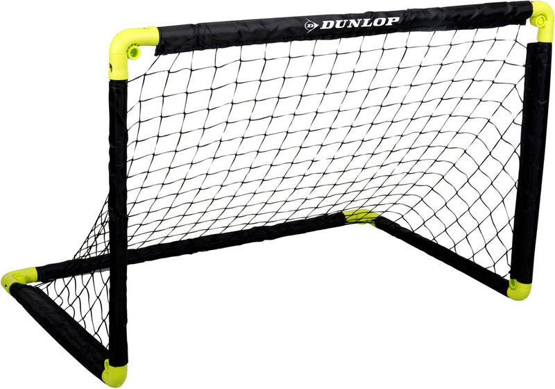 Portería de fútbol Dunlop - portería de fútbol 90 x 59 x 61 cm - portería de fútbol plegable - fácil de guardar - portería de entrenamiento de fútbol para niños y adultos - plástico - negro amarillo