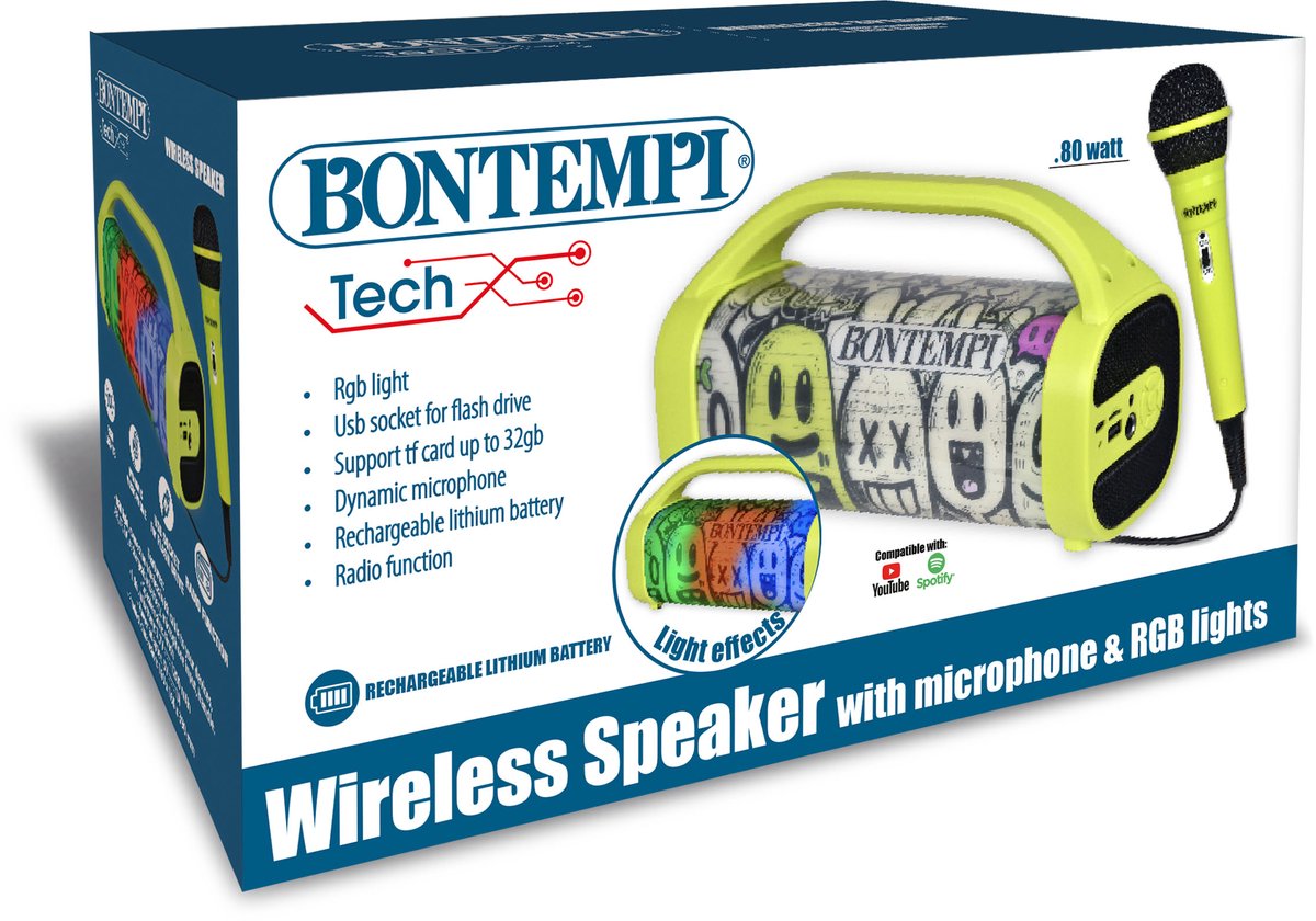 Bontempi spa botempi - altavoz con micrófono y efectos de luz