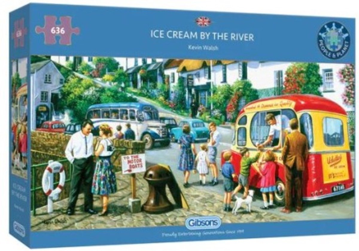 Gibsons - ice cream by the river (door kevin walsh) - 636 stukjes 69×32cm (b×h) - panorama legpuzzel