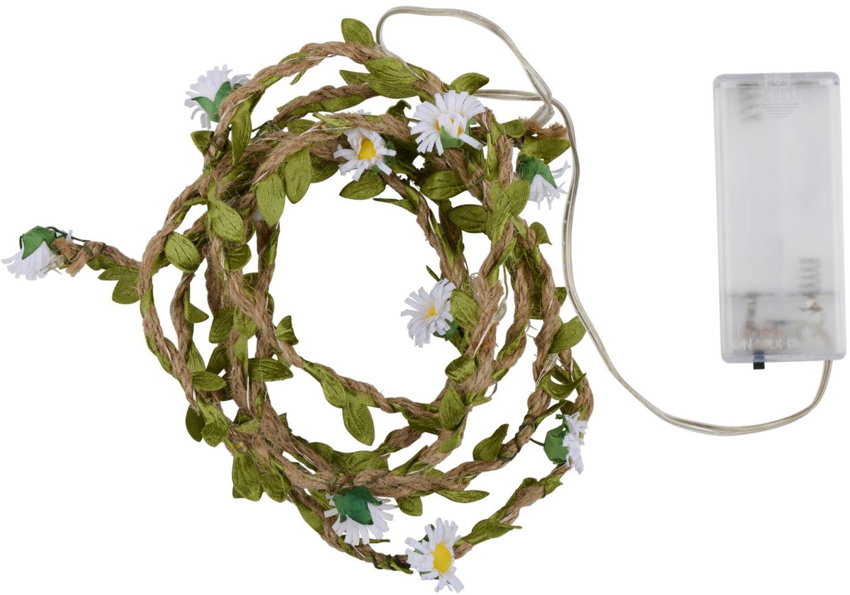 Arti casa led lichtsnoer met bloemen - 20 lampjes - warm wit licht - ca. 230 cm