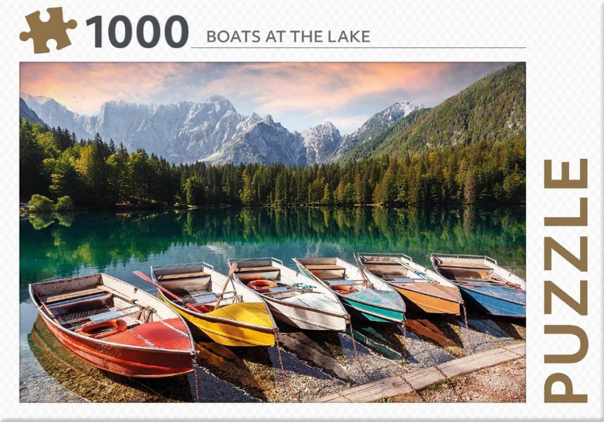 Puzzle Rebo - 1000 pezzi - barche al lago - qualità premium