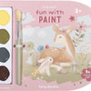 Little dutch verfboek fairy garden - knutselboek tekenen en schilderen, incl kwast en 4 kleuren verf - peuter kleuter - vakantieboek - speelgoed 3 jaar