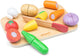 Woet ® set da taglio per verdure in legno - set da gioco con tagliere e verdure da taglio - giocattoli alimentari educativi - giochi di ruolo da cucina - da 2 anni
