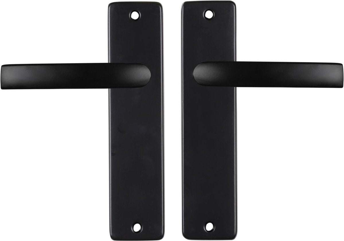 Tirador de puerta Starx negro - herraje de puerta - tirador de puerta con escudo - ciego - bloque de tirador de puerta - 43 x 180 x 18 mm