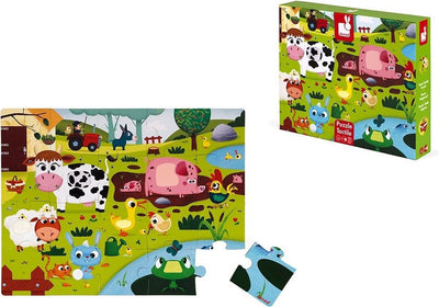 Janod - rompecabezas táctil - animales de granja - 20 piezas grandes