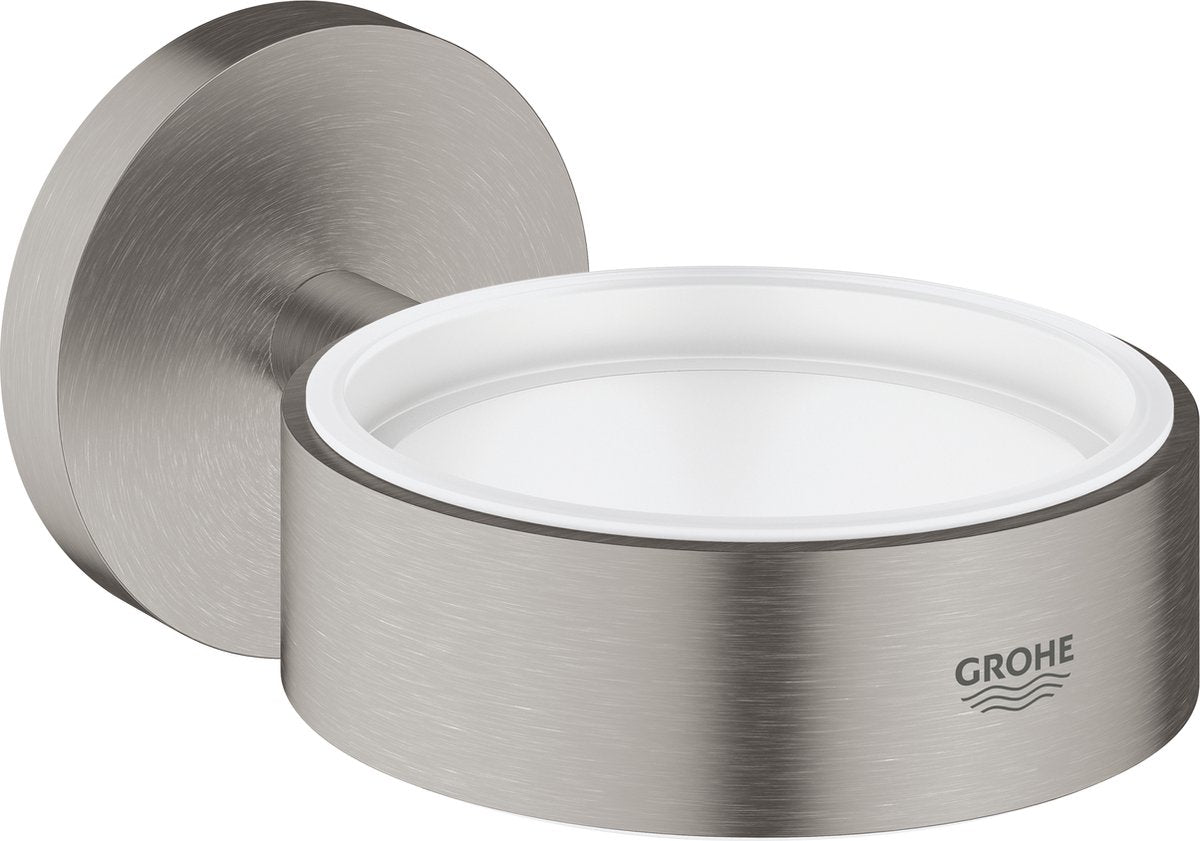 Grohe essentials houder voor zeepdispenser of glas - wandbevestiging - supersteel (rvs)