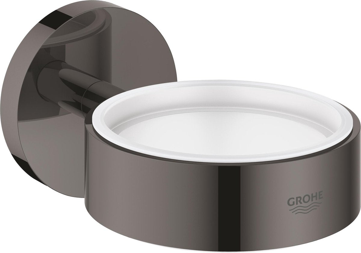 Grohe essentials houder voor zeepdispenser of glas - wandbevestiging - hard graphite (antraciet glanzend)