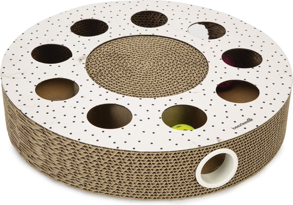 Beeztees hide krabspeelgoed karton 35 x 35 x 7 cm