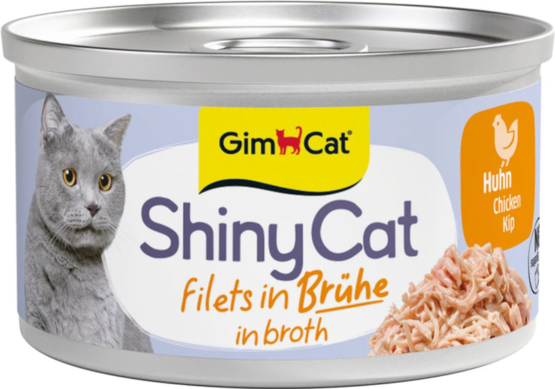 Gimcat 24 x 70 g - filetes shinycat en caldo de pollo