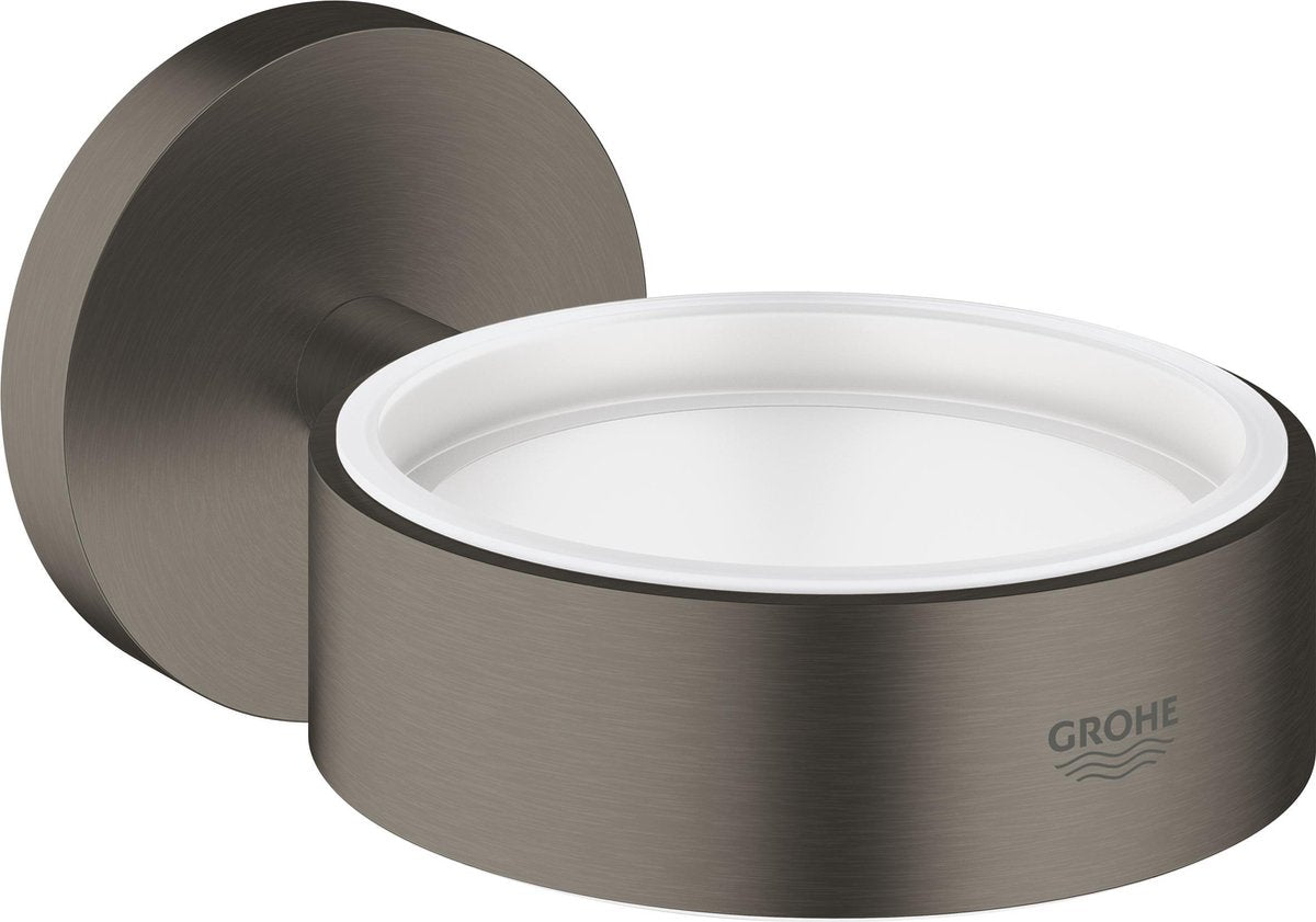 Soporte Grohe Essentials para dispensador de jabón o vaso - montaje en pared - grafito duro cepillado (antracita mate)
