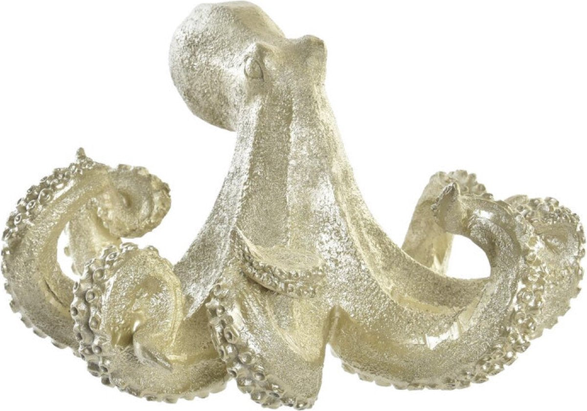 Dkd home decor decoratieve figuren gouden hars octopus mediterrane (25,5 x 24,5 x 15,5 cm)