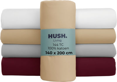 Silenzio. lenzuolo con angoli living hush living 100% cotone, 144tc, flessibile e traspirante - elastico su tutta la circonferenza - 140x200+30 cm - sabbia