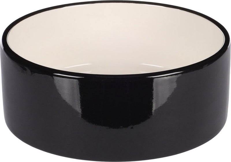 Flamingo rocky - cuenco para comer y beber perros - cuenco para comer y beber perro rocky de cerámica. negro redondo 900ml 16,5x6,5cm - 1ud - 133758 - 1ud