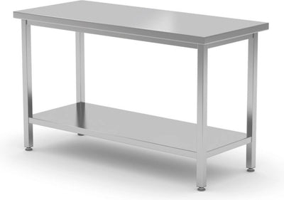 Tavolo da lavoro Hendi versione pesante - piano di lavoro 360° - gambe regolabili - 1800x600x850 mm - acciaio inox