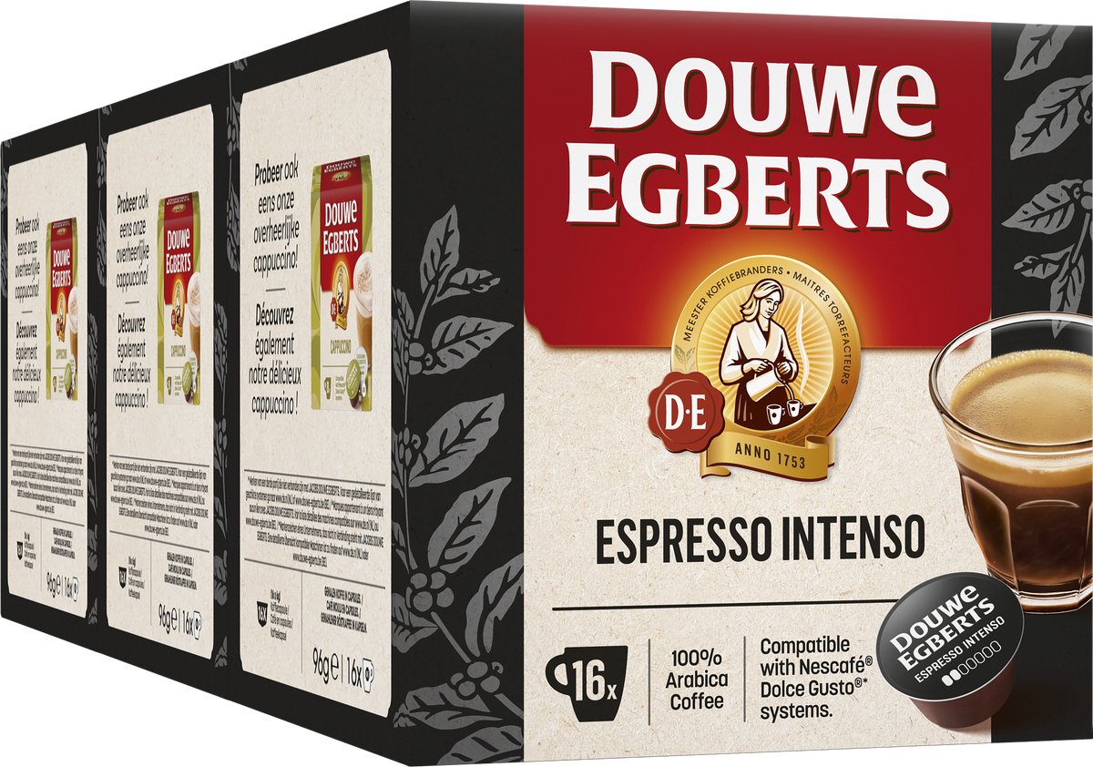 Douwe egberts espresso intenso dolce gusto koffiecups - 3 x 16 stuks