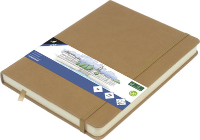 Quaderno per schizzi Kangaro - a5 - grigio talpa - copertina rigida in PU - con elastico e nastro per la lettura