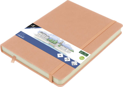 Cuaderno de bocetos canguro a5 - rosa viejo - tapa dura de pu - con elástico y cinta - bloc de bocetos - cuadernos de bocetos - k-861222