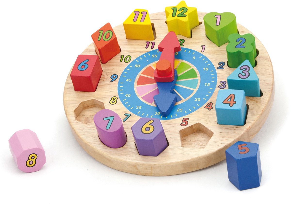 Vigatoys reloj rompecabezas viga toys® con formas geométricas