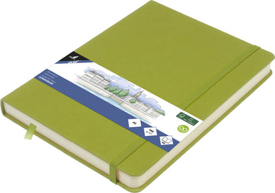 Quaderno per schizzi Kangaro - a5 - verde lime - copertina rigida in PU - con elastico e nastro per la lettura - k-861229