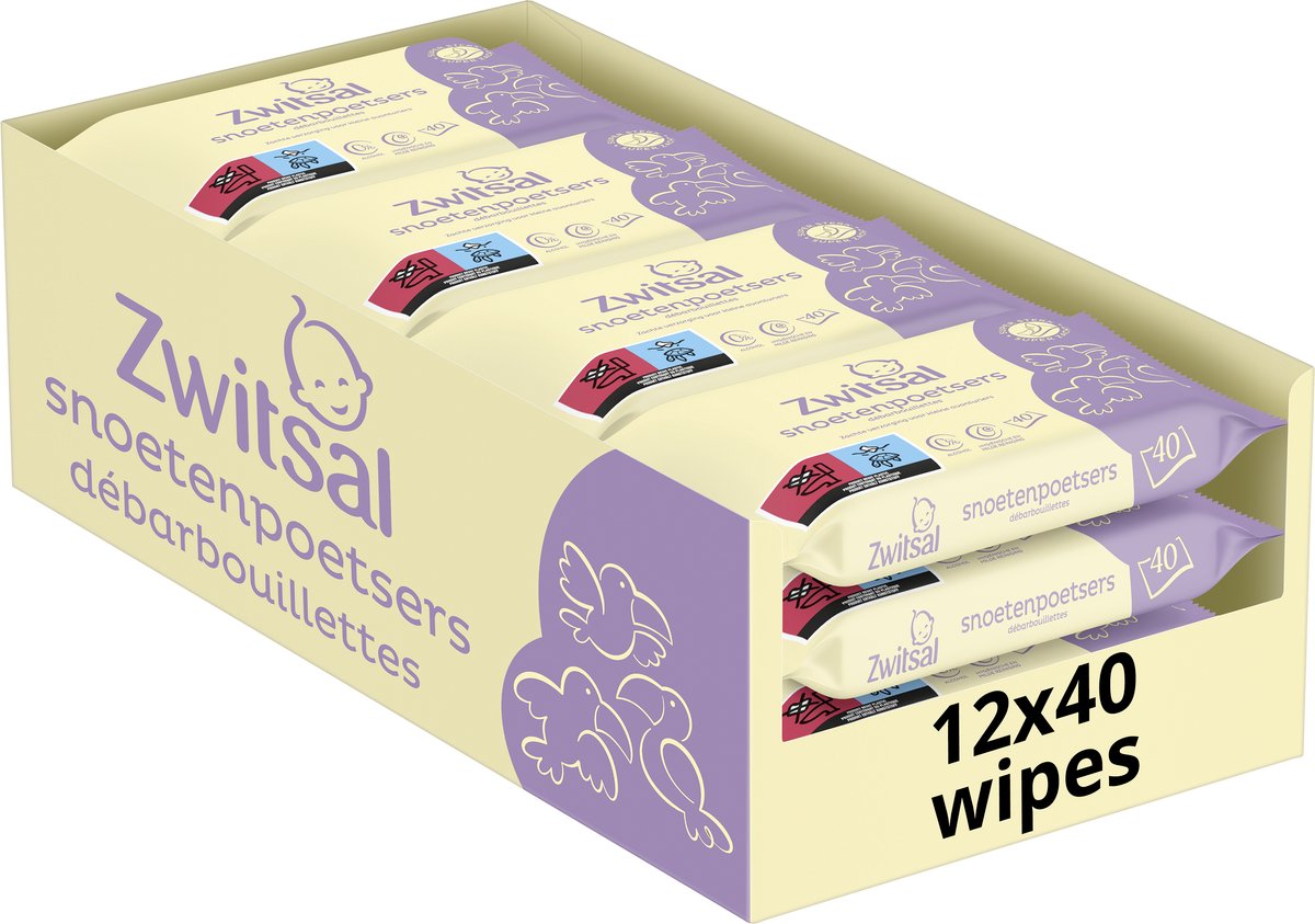 Zwitsal - detergenti per il naso - bambini - 480 salviette (12x40) - confezione risparmio