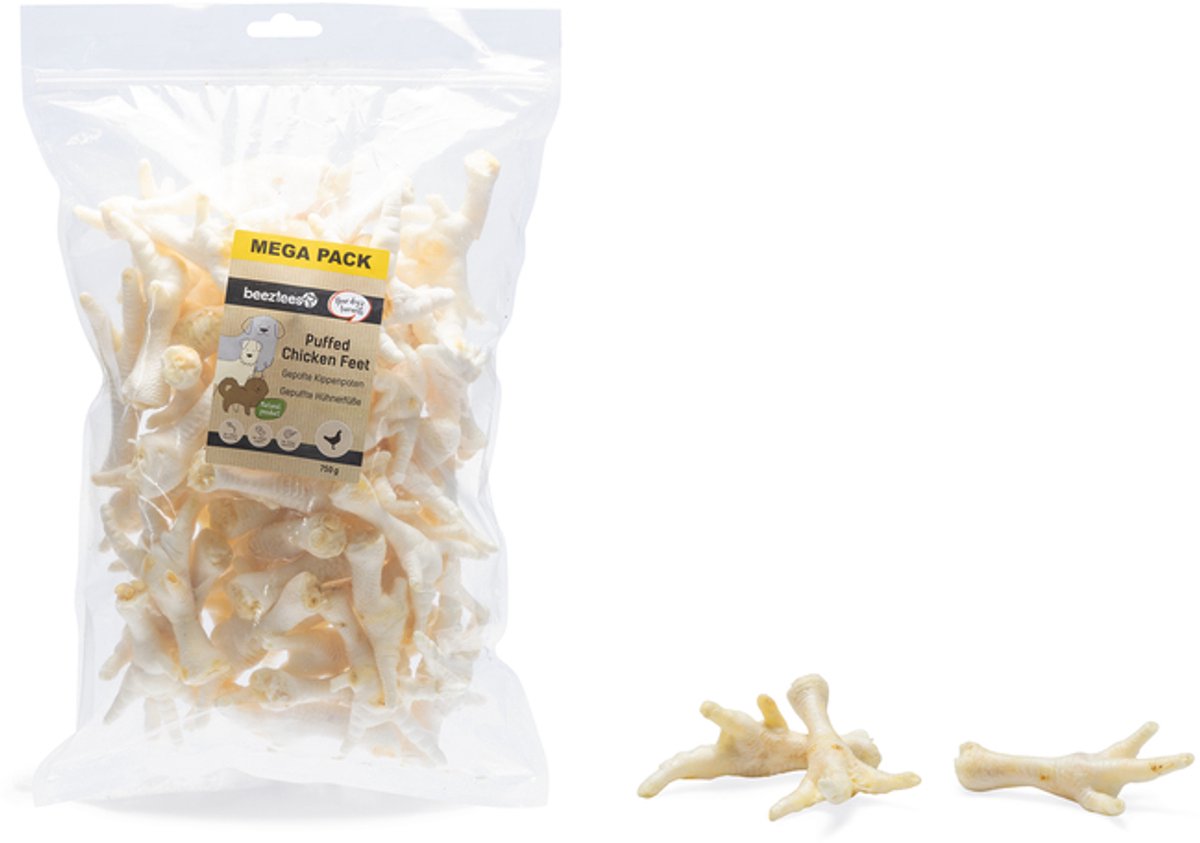 Beeztees cosce di pollo soffiate 750 grammi - pollo - snack per cani - snack da masticare - confezione risparmio