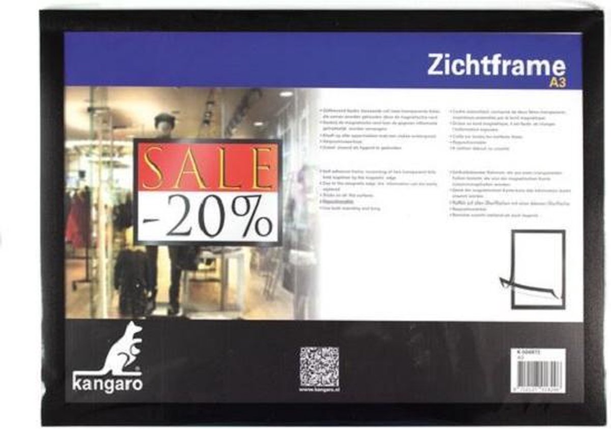 Kangaro zichtframe - a3 - zwart - k-504873