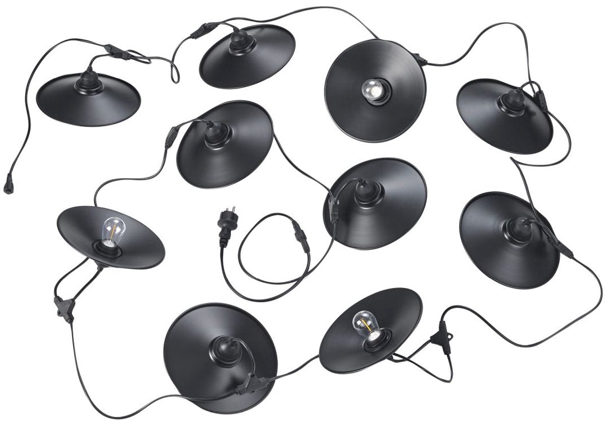 Rl live your light reality chain - cavo luminoso - nero opaco - incl. 10x e27 1 w - non adatto per dimmer esterno - montaggio a parete e soffitto - illuminazione da esterno - ip44