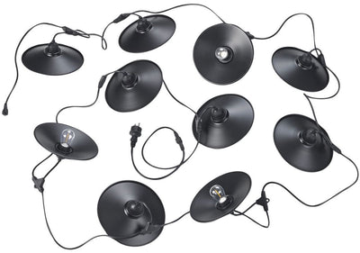 Rl live your light reality chain - lichtsnoer - zwart mat - incl. 10x e27 1 w - niet geschikt voor externe dimmer - wand- en plafondmontage - buitenverlichting - ip44