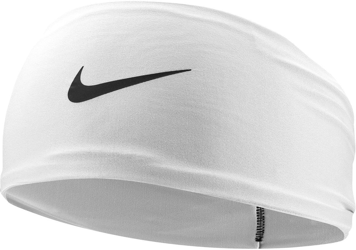 Diadema deportiva Nike dri-fit fury classic ancha blanco negro unisex.