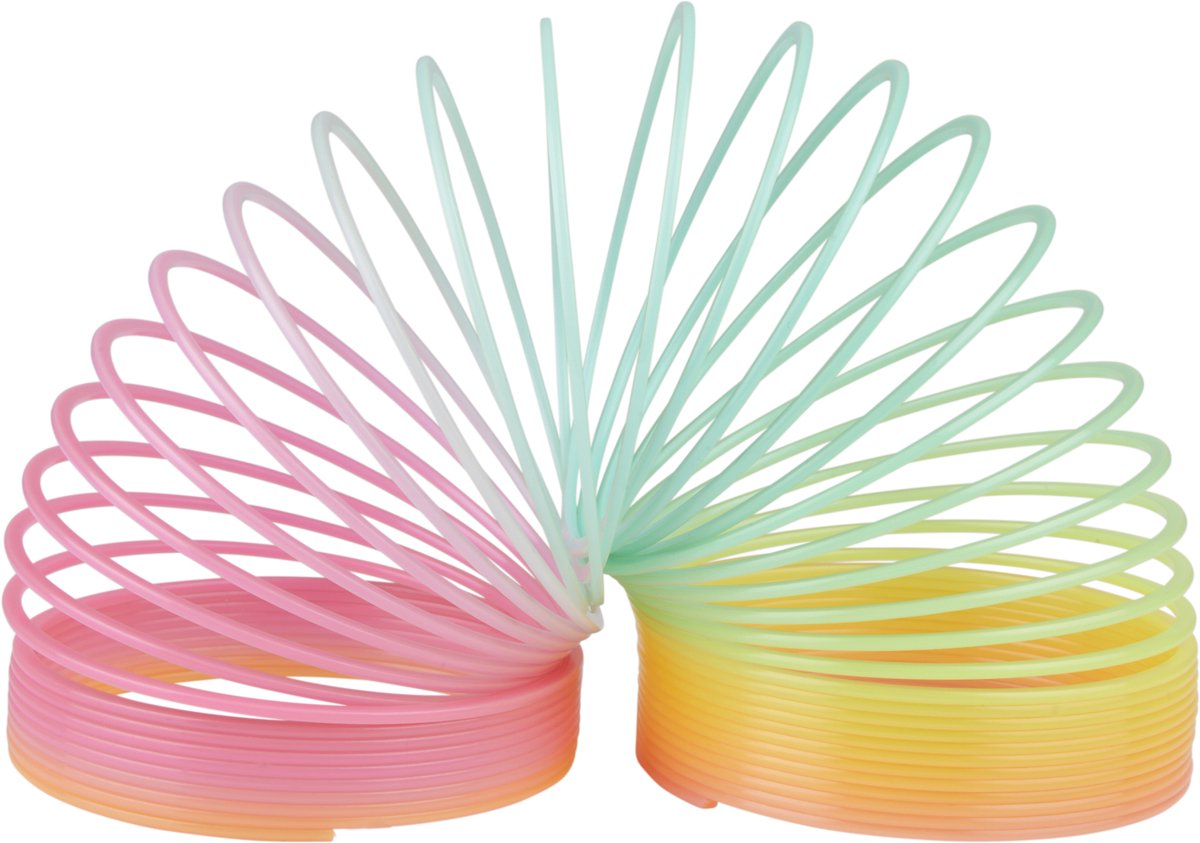 Eddy Toys Magic Spring Toy Rainbow - Magic Spring Children 3+ - Giocattoli a spirale in plastica - Slinky - Molla per scale Colore arcobaleno