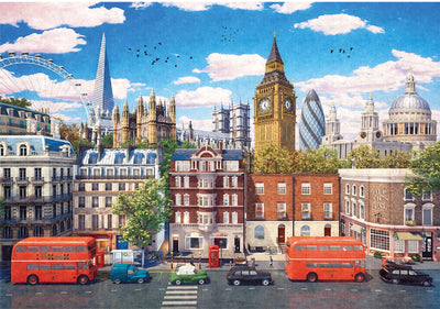 Gibsons - streets of london (by dominic davison) - 500 pieces 48×34cm (w×h) - jigsaw puzzle for adults