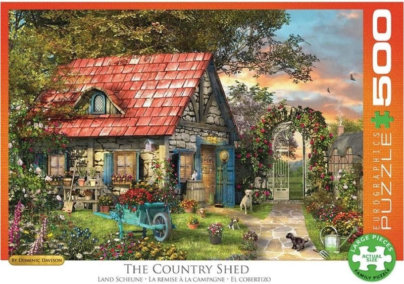Eurographics - het landschuurtje [el cobertizo rural] - dominic davison - 500 piezas xl 68×48cm (w×h) - rompecabezas familiar