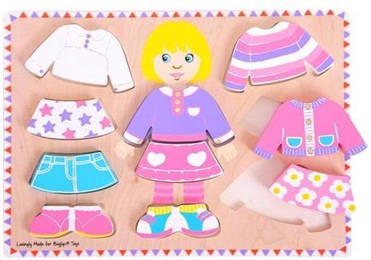 Bigjigs Wooden Dressen Puzzle Girl, 10st.