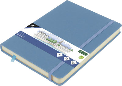 Quaderno per schizzi Kangaro - a5 - azzurro cielo - con elastico e nastro - k-861295