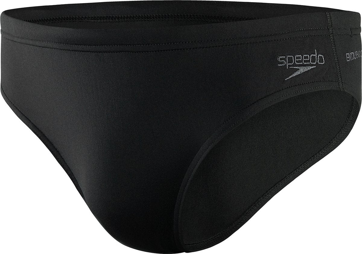 Speedo eco+ brief 7 cm heren - zwembroek heren - chloorbestendige zwemslip heren - strakke sportzwembroek met trekkoord - zwart - s