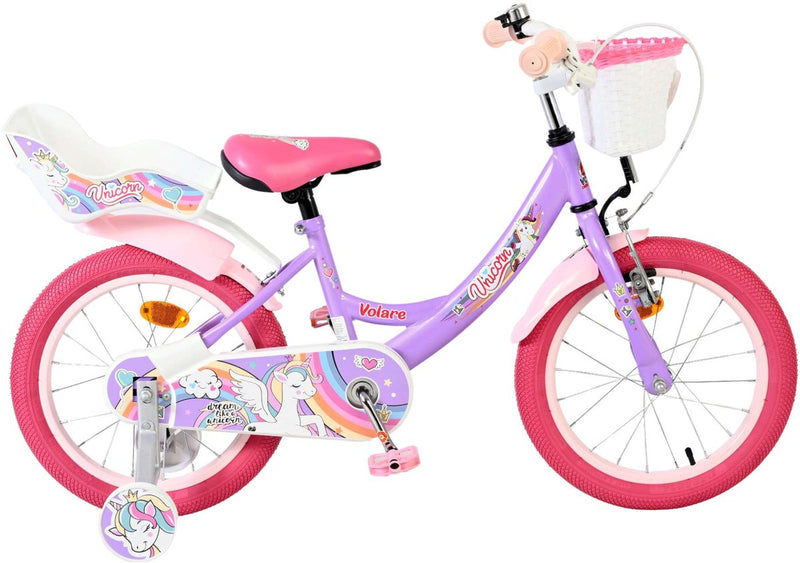 Bicicletta per bambini Volare Unicorn - ragazze - 16 pollici - viola