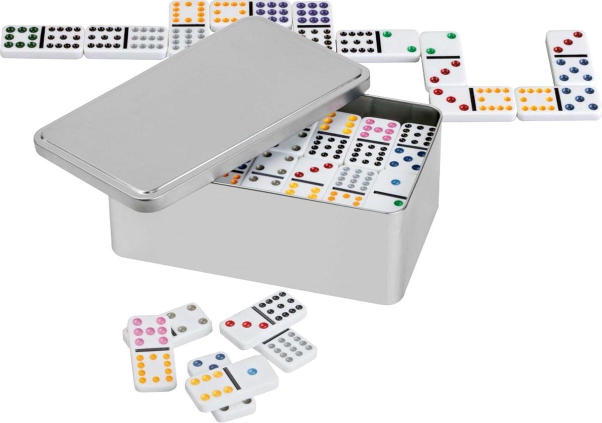 Philos domino dubbel 12 in metalen box
